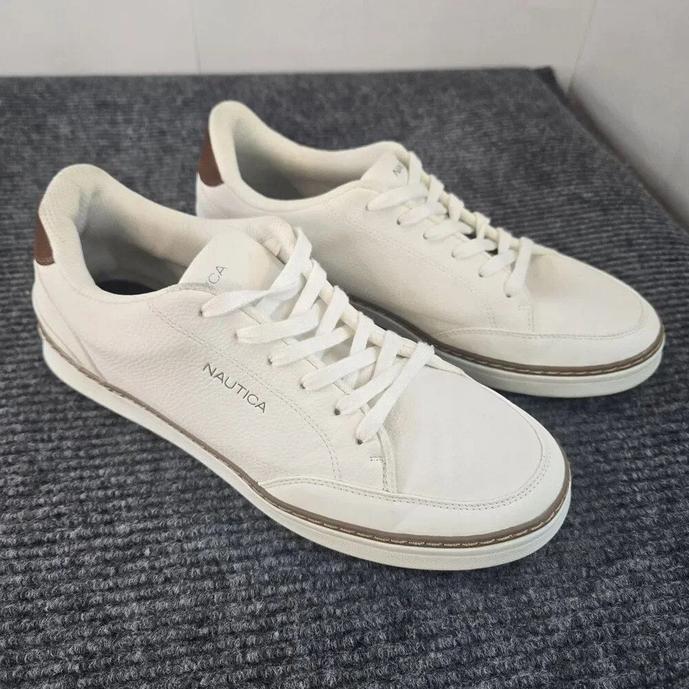Nautica Jaro Shoes Mens Size 10.5 White Casual Synthetic Nautical Sneakers